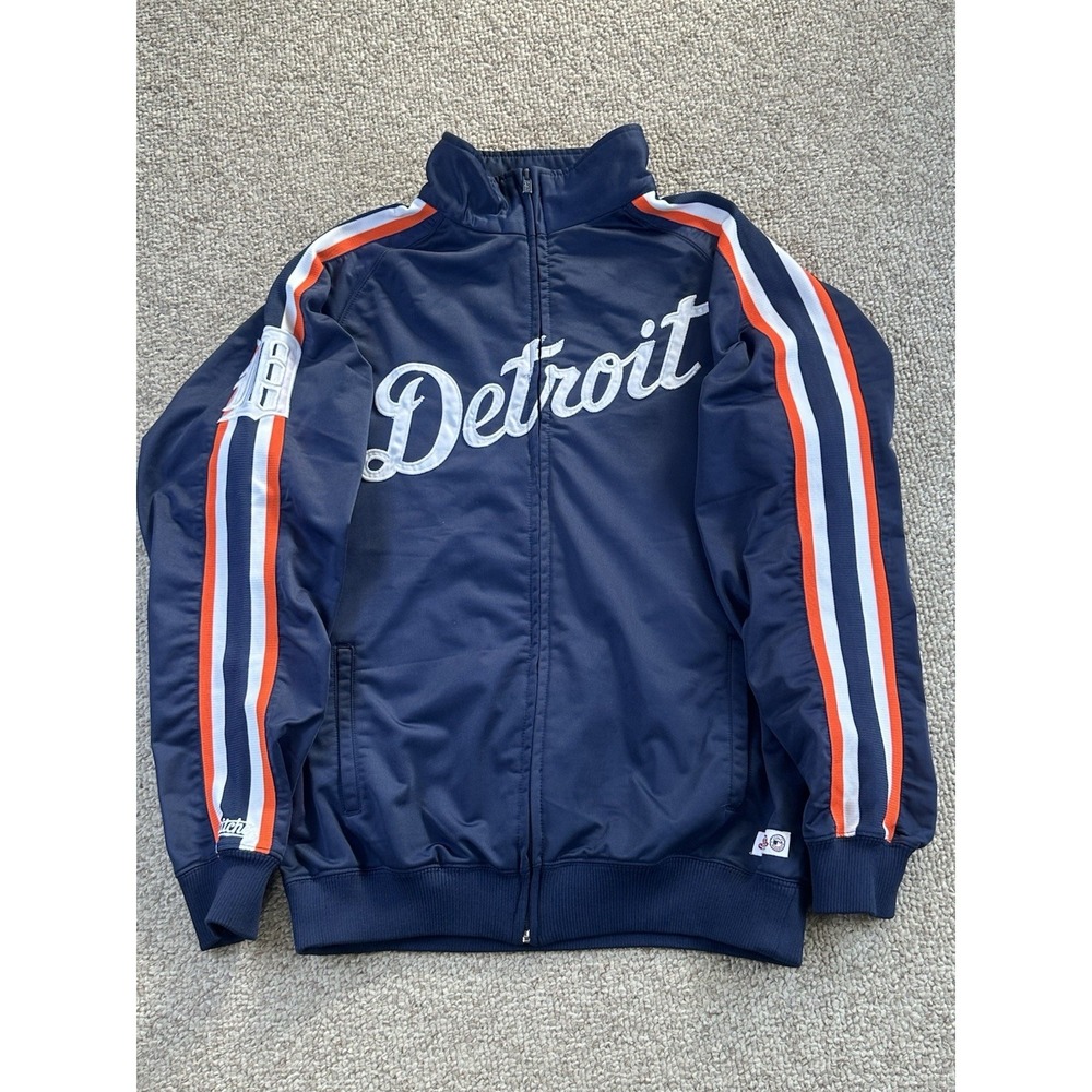 Detroit Tigers Full Zip Windbreaker Jacket Men's Size Medium MLB Stitches